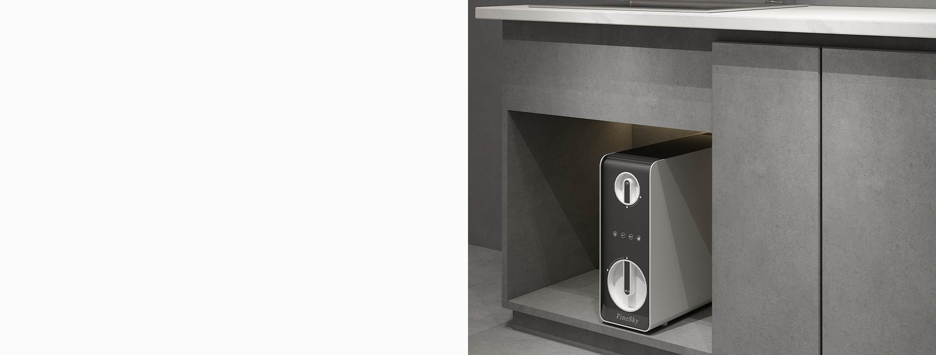 <h4>小身材<br>不占空間</h4>
<p>無罐設計，側抽濾芯，免去繁雜工序，使用更省心。</p>